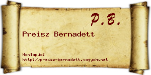 Preisz Bernadett névjegykártya