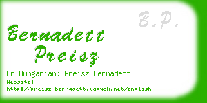 bernadett preisz business card